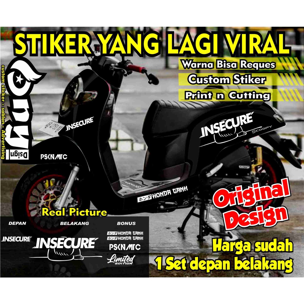 STIKER STRIPING SCOOPY INSECURE CUTTING STIKER VARIASI MOTOR SCOOPY