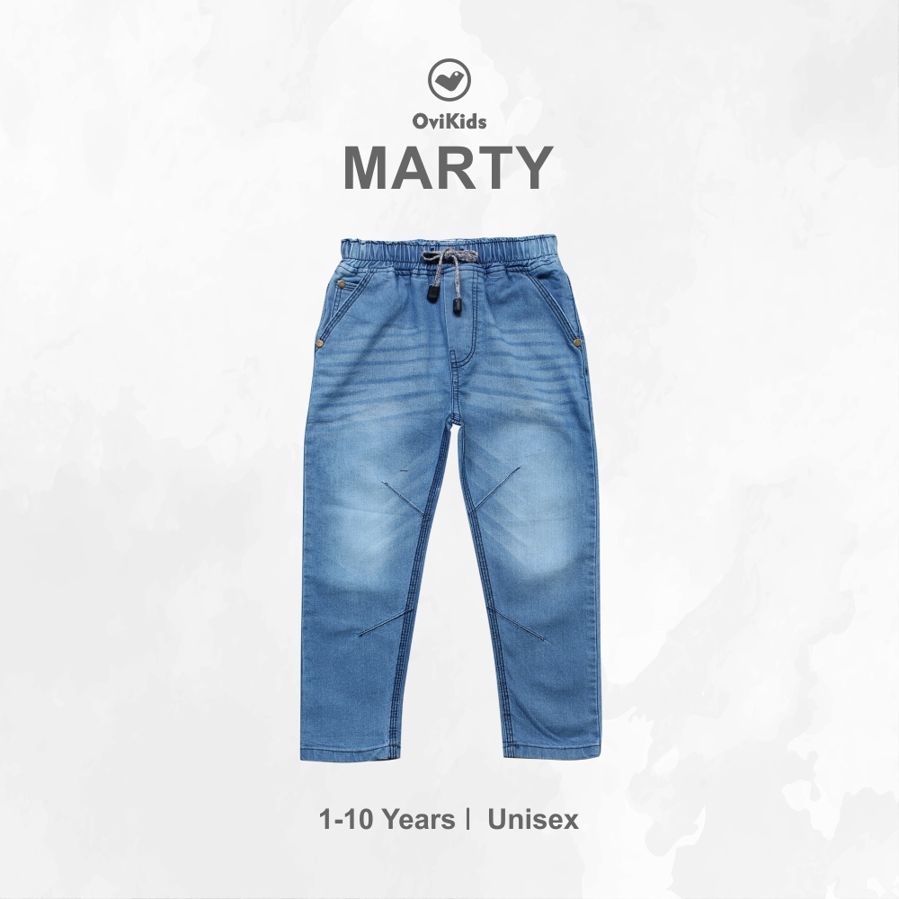 OVIKIDS RIBERY-Celana Jeans MARTY - Panjang Anak Celana Rib Laki-Laki Perempuan (2-9 Tahun)