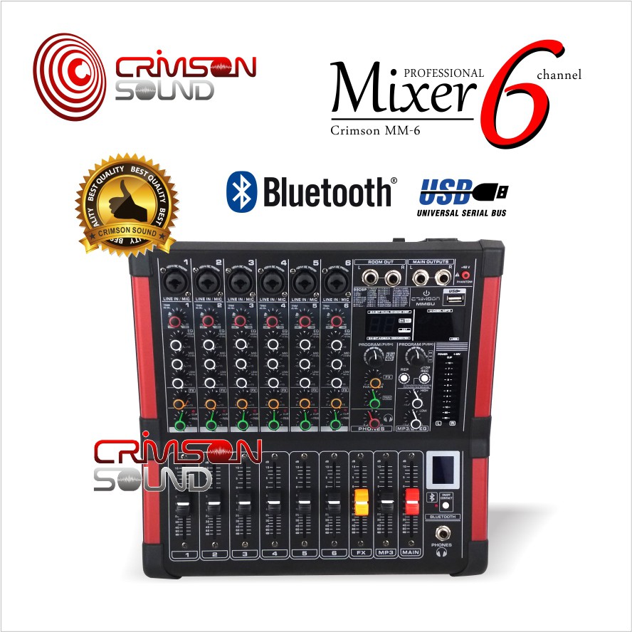 MIXER 6 Channel CRIMSON MM-6 BLUETOOTH USB 99 DSP