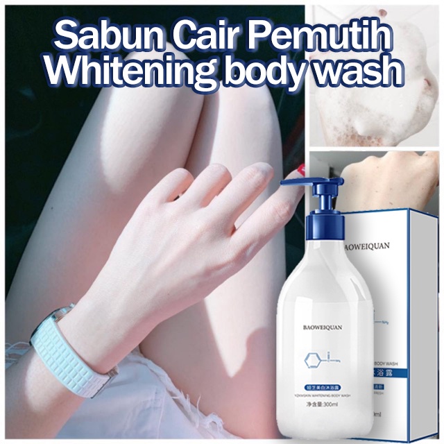 【ORIGINAL】Sabun pemutih Sabun mandi Whitening wash Pencuci Tubuh Aromatik Gel Mandi Pemutih Tubuh 300ML pemutih kulit mengelupas kulit kulit halus mengembalikan elastisitas kulit