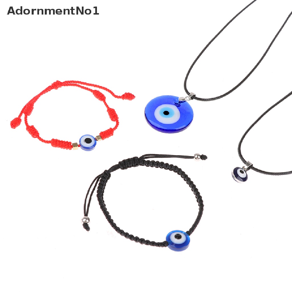 (AdornmentNo1) Kalung Rantai 3cm Dengan Liontin Mata Iblis Warna Biru Untuk Wanita