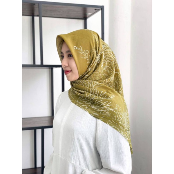 hijab motif printing / hijab motif akar/ hijab warna lime/hijab voal