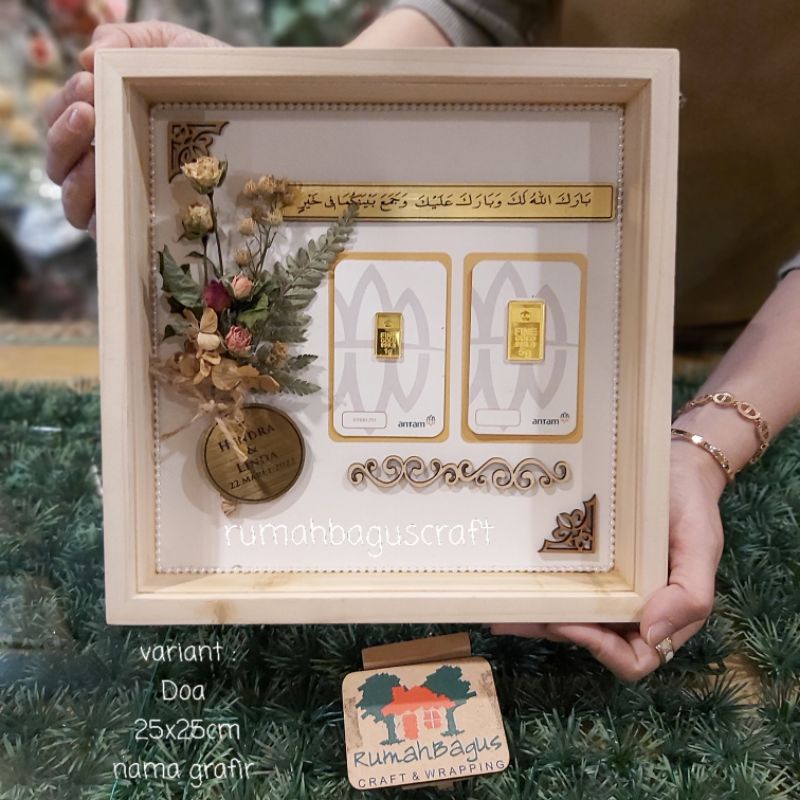 frame mahar untuk logam mulia /kado farewell