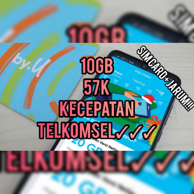 Kartu Perdana Byu by.u Telkomsel (1GB, 2GB, 3GB, 10GB, 100GB+TOPPING)