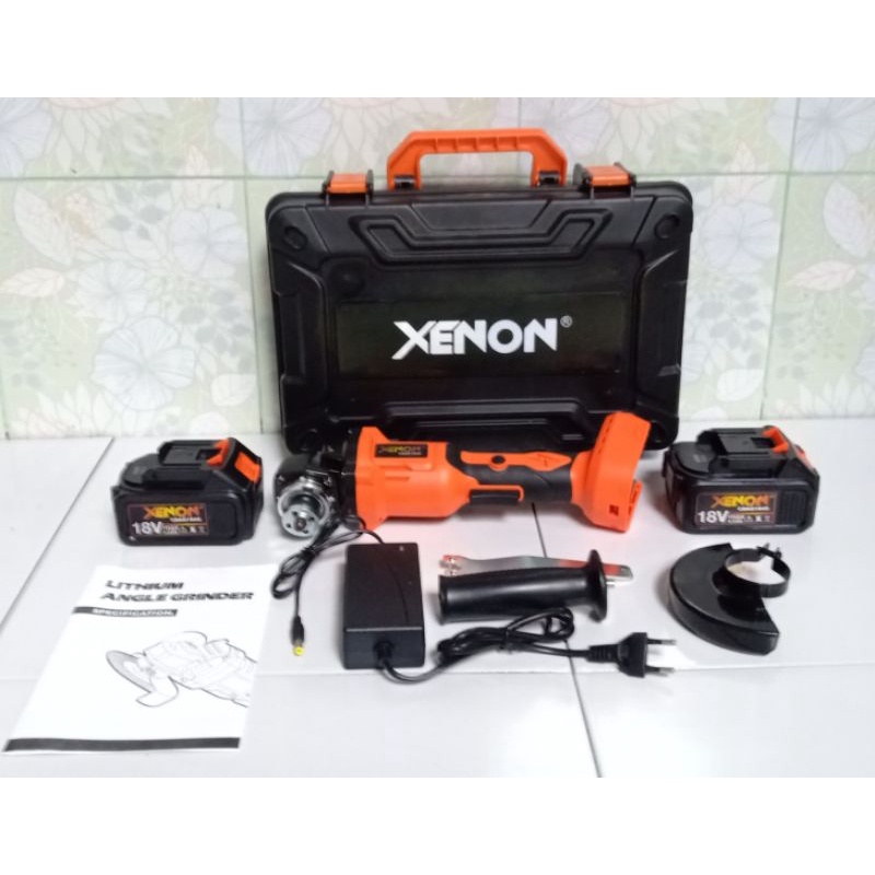 Gerinda Cordless XENON CDAG 1845 Mesin Gerinda Cas Charger 18V - Cordless Angle Grinder Xenon Mollar