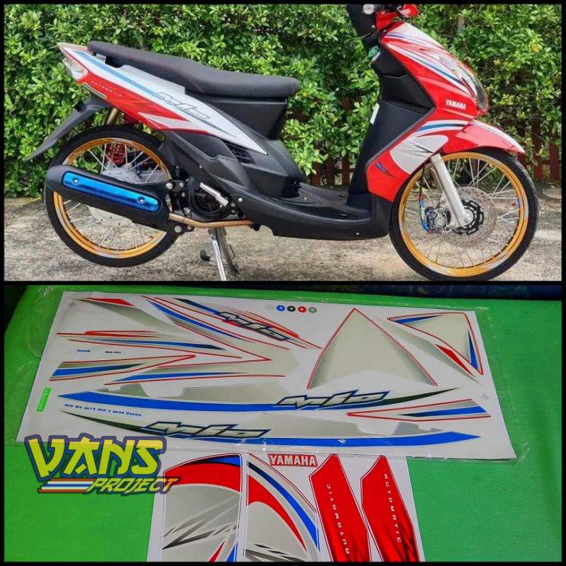 Jual Striping Mio soul mx Merah Putih Bahan Kodak Paper made In