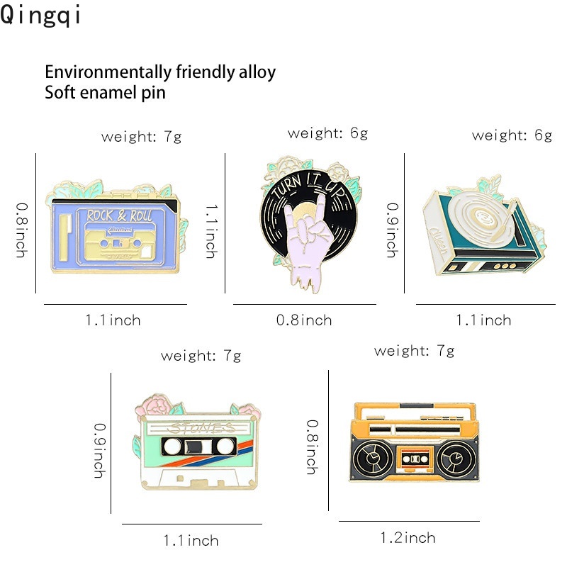 Bros Pin Enamel Desain Kaset Tape Musik Retro Rock Until Dead