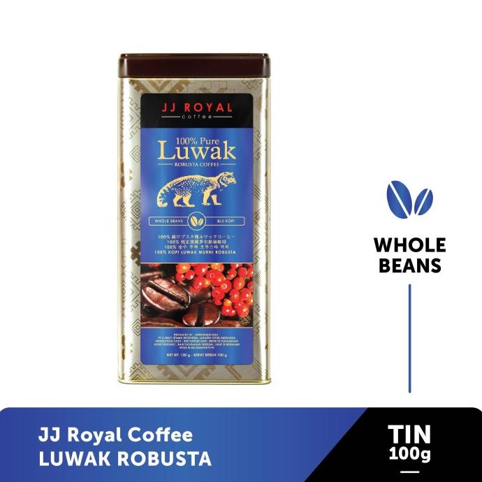 

JJ Royal Coffee 100% Pure Luwak Bean (Kopi Biji) Tin 100g