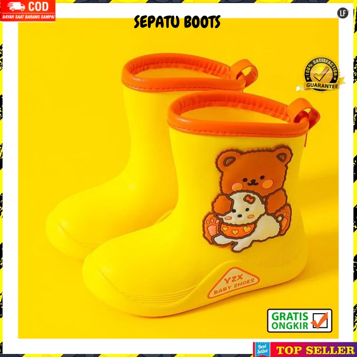 SEPATU BOOT ANAK LAKI LAKI SAFETY SHOES BOOTS ANTI AIR HUJAN KID COWOK BAHAN KARET IMPORT B4