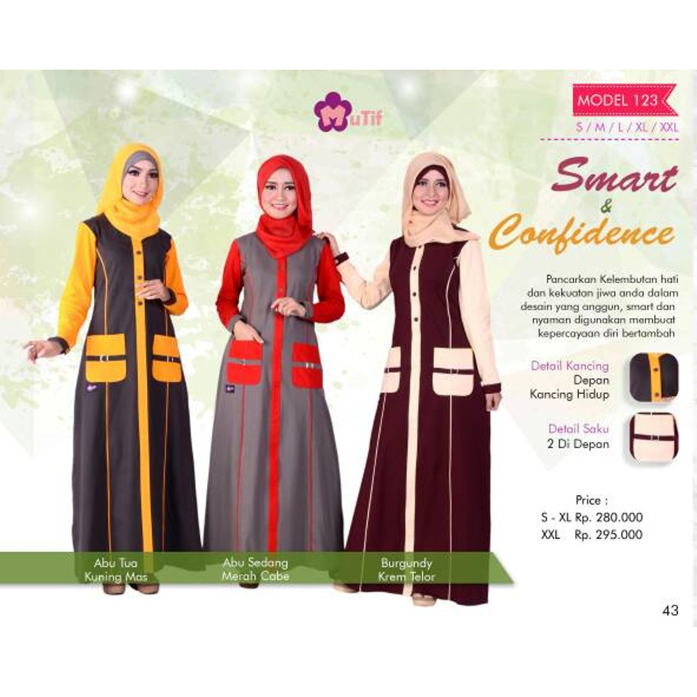 TERLARIS Baju muTif 123Hijab fashionDress SyariGamis muslimah