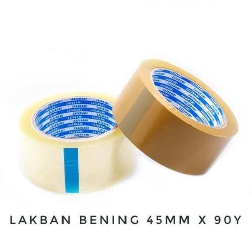 

satuan - Lakban tape selotip packing 90yard 2inc 90y bening coklat