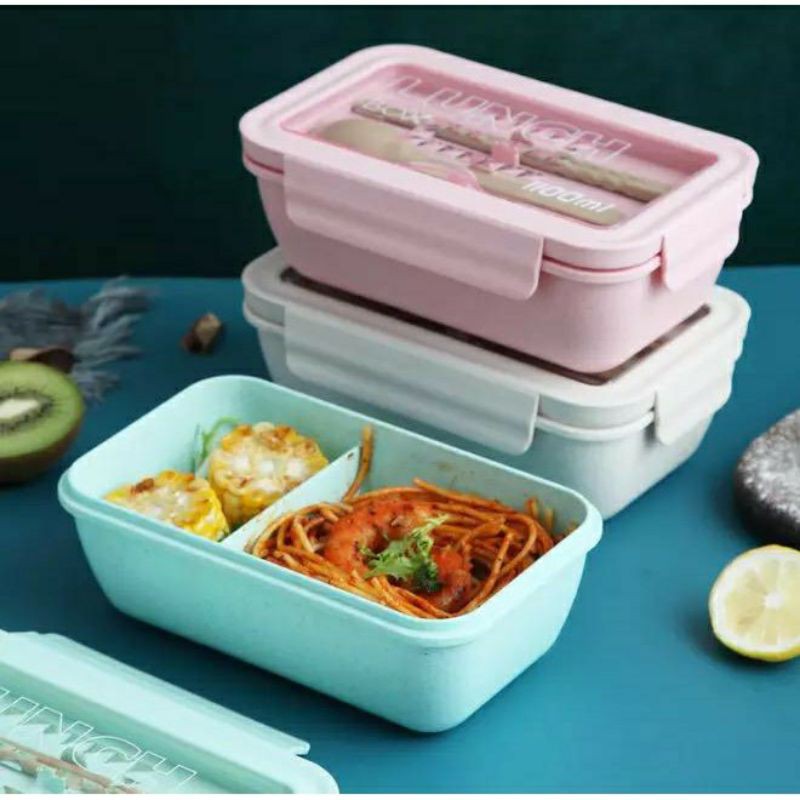 Kotak Makan Transparant Lunch Box Bento Box 1100ml BPA FREE