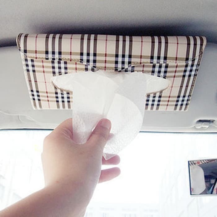 Tempat Tisu Mobil Jepit Sun Visor / Car Tissue Box Organizer