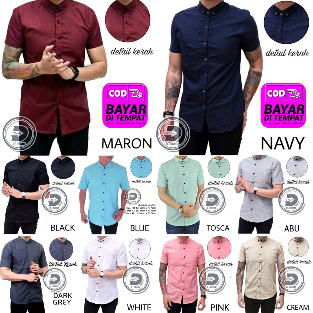 BAJU PRIA TERMURAH BAJU KEMEJA LENGAN PENDEK KASUAL DISTRO KEREN BAJU SANTAI