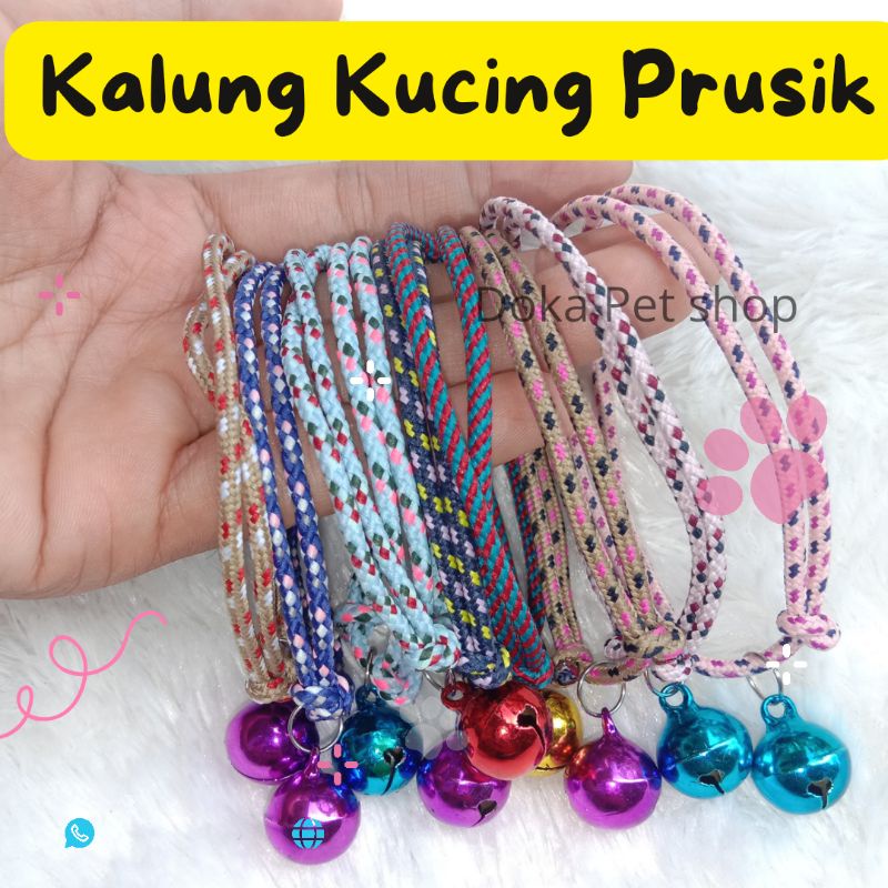 Kalung Kucing Prusik Lonceng Jumbo Warna cocok untuk kelinci anjing kucing