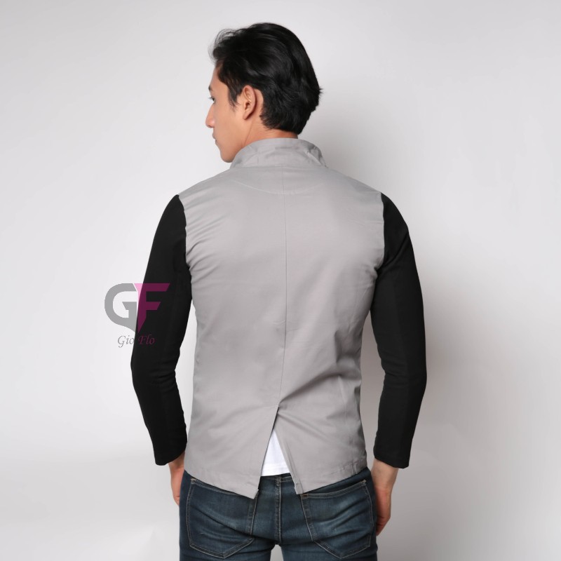 GIOFLO Blazer Pria Casual Slim Fit Grey / BLZ 665