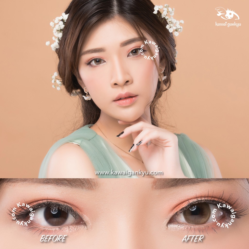 Kawai Gankyu softlens new puffy dulcis lilia baby brown (1btol)