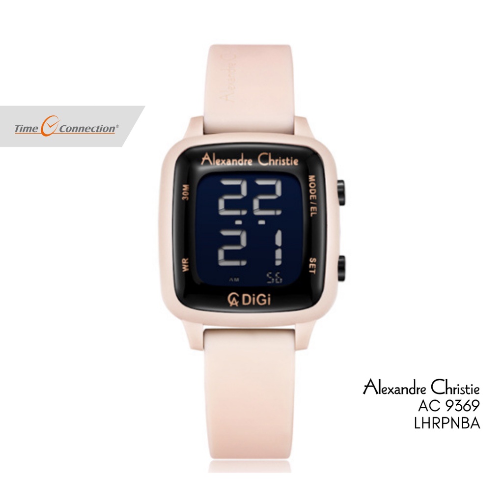 Alexandre Christie AC 9369 LHRPNBA Full Biru Original / Jam Tangan Wanita Digital Karet / Pink Rubbe