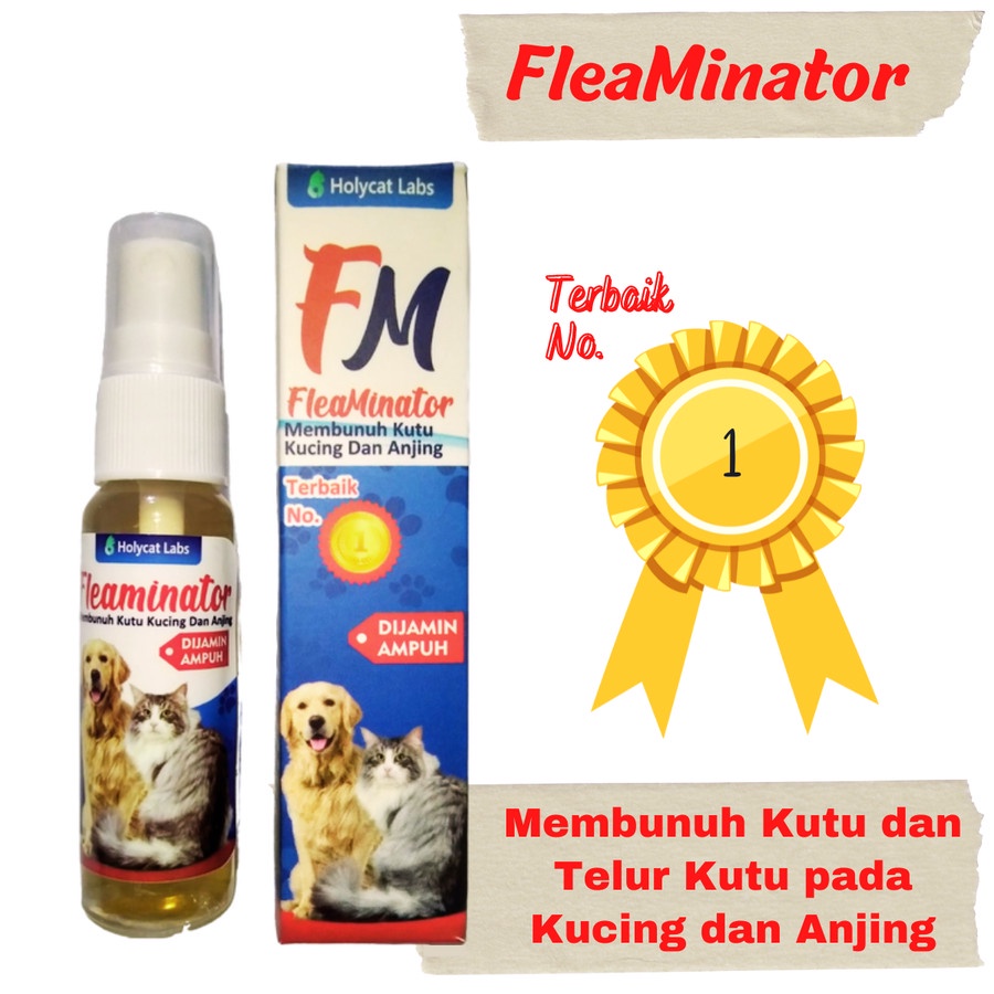 Obat Anti Kutu Kucing dan Anjing Fleaminator 100% Ampuh Membasmi Kutu