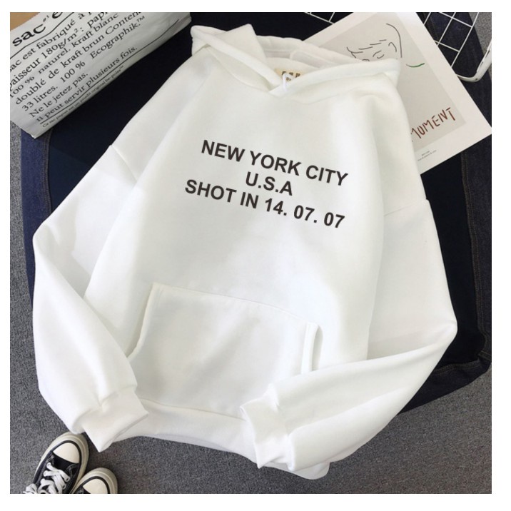 Sweater Sweeter Sweter Switer Switter Suwiter Hoodie Hodie Hodi Hoode Hooddie Hoddie Hudi Hudie Pria Wanita Cowok Cewek Cewe Cowo Oversize Anime Polos Terbaru Murah Kekinian NEW YORK CITY-NEW YORK WHITE