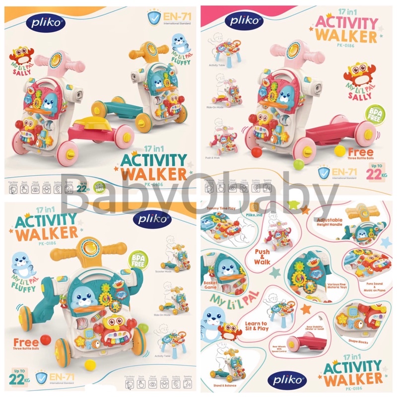 PUSH WALKER PLIKO ACTIVITY WALKER 17 in 1 PLIKO PK 1086 PUSH WALKER DORONGAN BAYI /MEMBANTU BELAJAR JALAN BAYI/ MAINAN BAYI/BABY WALKER/ MAINAN MEMBANTU BERJALAN PLIKO/MULTIFUNCTION WALKER