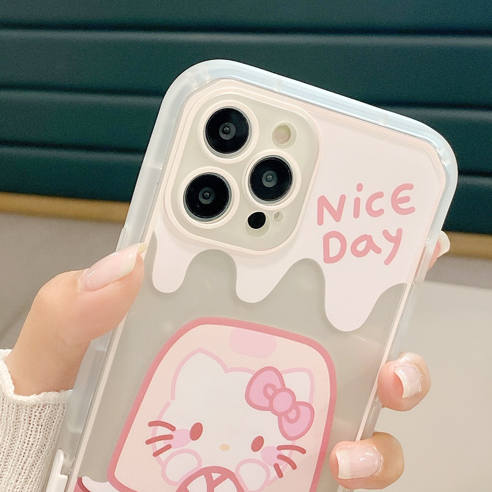 Soft Case Bracket Stand Holder Desain Kartun Kucing Tahan Banting Untuk iPhone 11 12 13 14 Pro Max 6 6S Plus 7 8 14 Plus XR X Xs Max SE 2020 2022