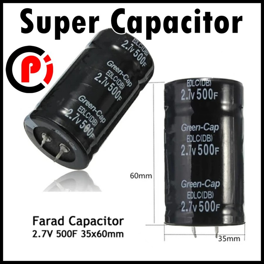 Super Kapasitor 500 F 2.7V Farad Capacitor Elko Elco 500F 2.7 Volt