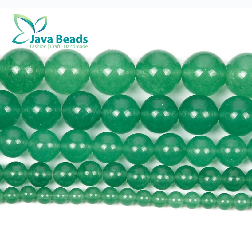 Bahan Gelang Batu Alam Natural Green Aventurine Stone Bead Round