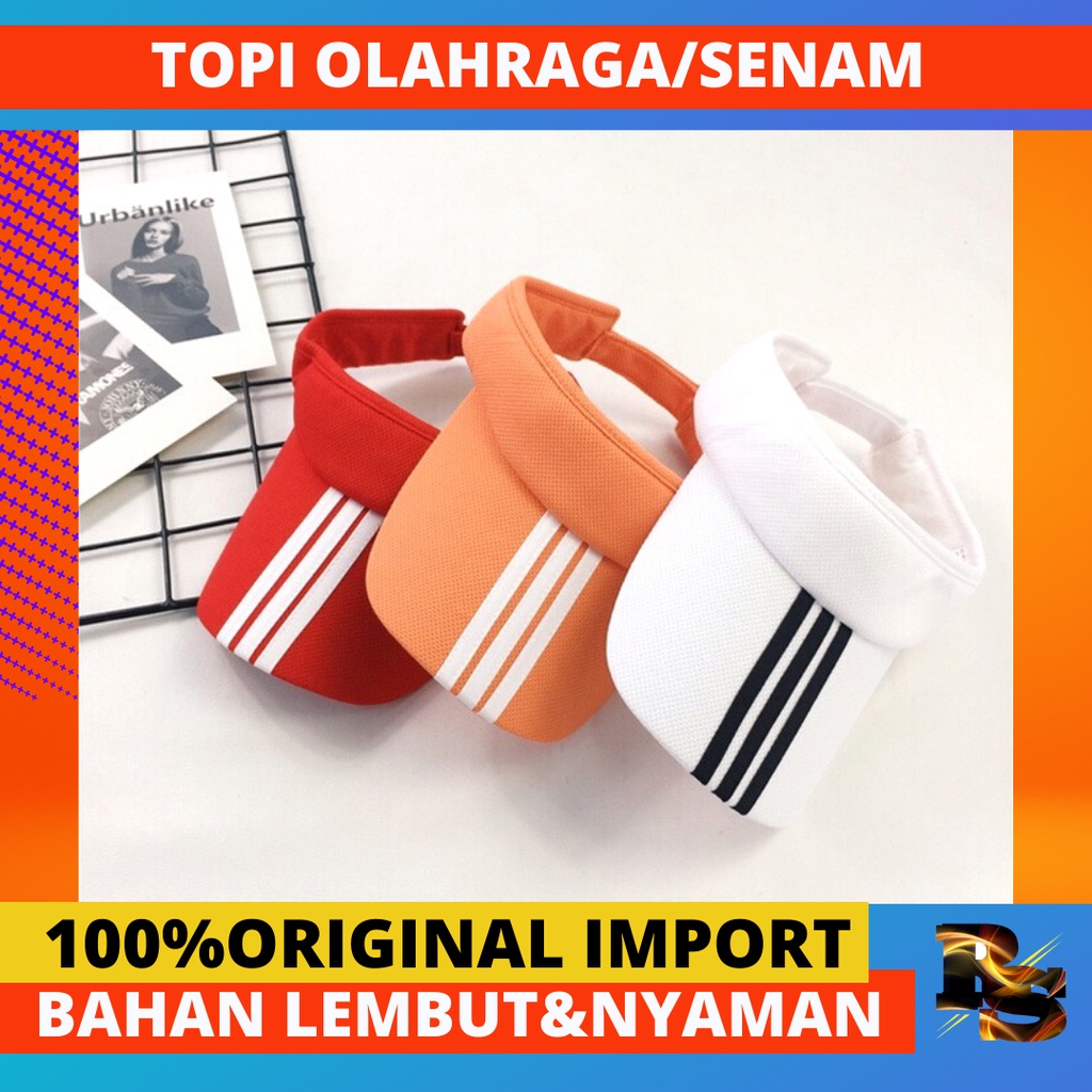 Topi Olahraga Import Murah Wanita Bisa Untuk Zumba/Lari/Fitnes Atas Bolong Banyak Pilihan Warna