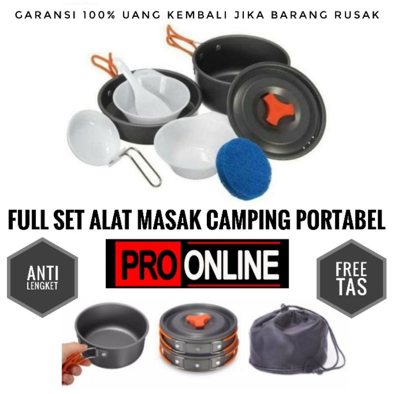 [Bisa COD] Cooking Set DS200 Nesting 1-2 Person Camping Outdor