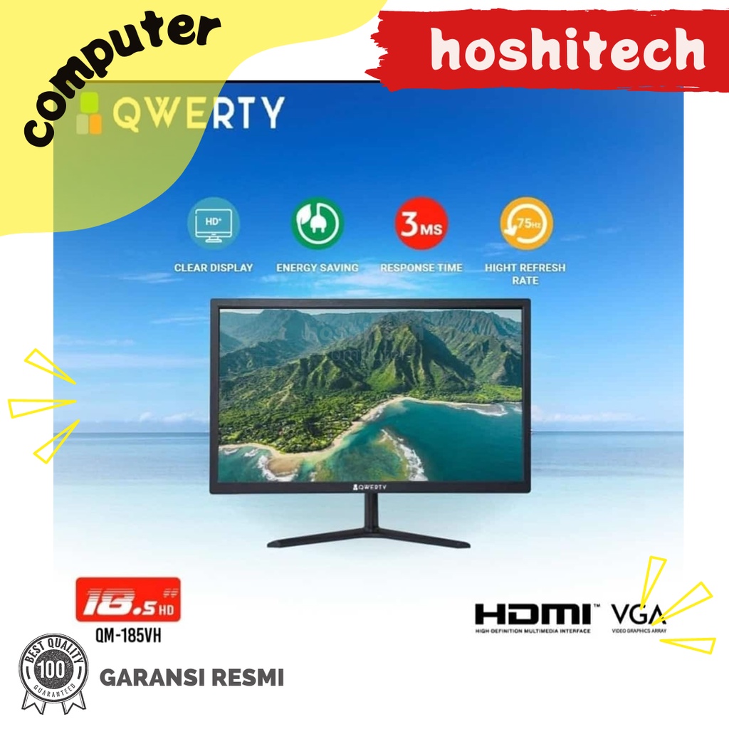 MONITOR LED QWERTY 19 INCH HDMI + VGA HD 1440x900 | GARANSI 1TH