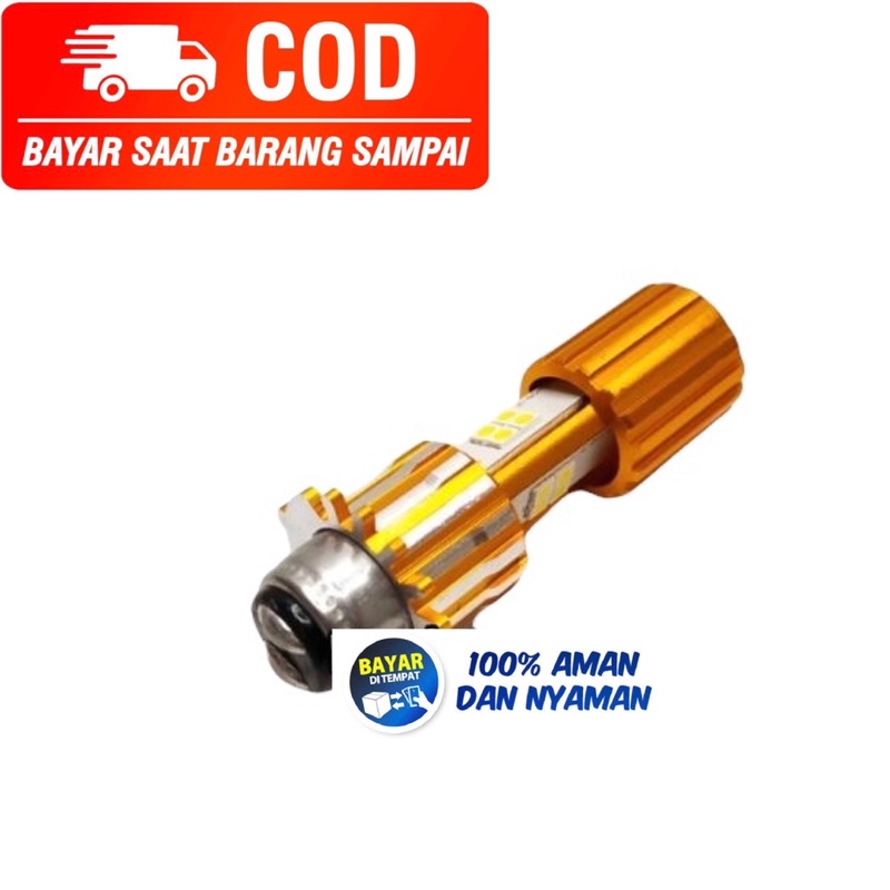 NEW Lampu Depan LED 3 sisi 12 mata H6 AC DC untuk bebek matic