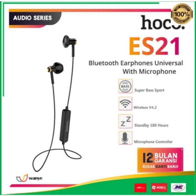 Jual Headset Handsfree Earphone Hoco ES21 Wireless Sport Mega Bass With ...