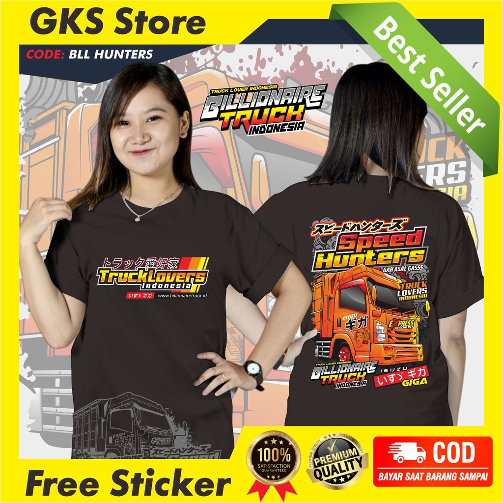 Baju Truk Hunters Kaos Truk Giga Terbaru Bahan katun Ori Billionaire Truck