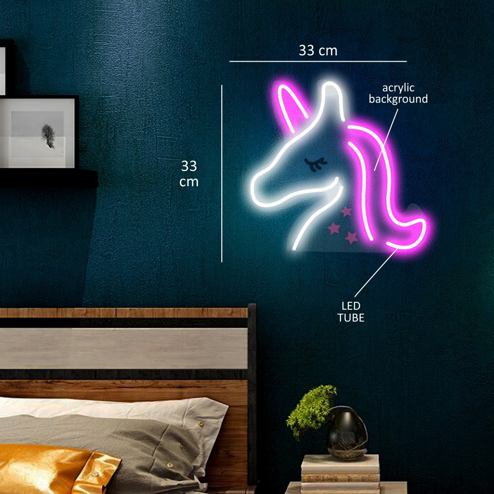 Unicorn Lampu Neon Led Lampu Neon Flex Lampu Hias Neon Sign Kamar Aesthetic Untuk Dekorasi