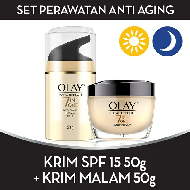 Set Perawatan Anti Aging Olay Night & Day Cream Spf 15