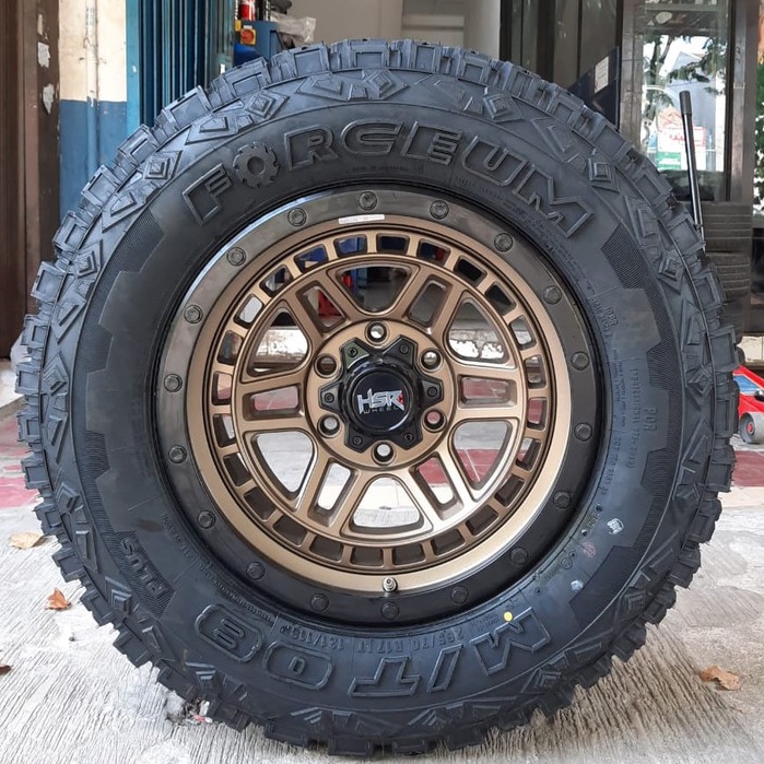 Paket Velg Mobil Offroad HSR DOPANG Ring 17 R17 Plus Ban MT/KASAR - Untuk Pajero Fortuner Hilux DC S