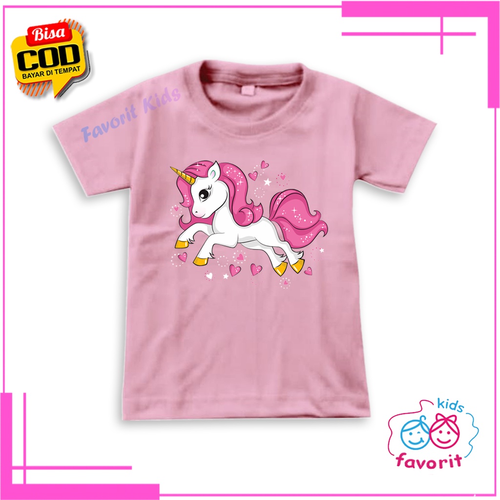 Favorit kids Kaos anak perempuan karakter kuda poni pink