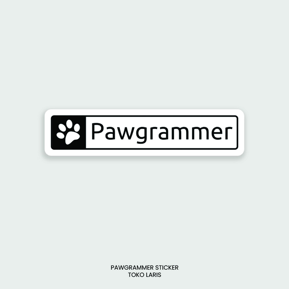 Sticker &quot;Pawgrammer&quot; Untuk Laptop, Tumblr, Helm, Case | Sticker Laptop, Sticker Tumblr