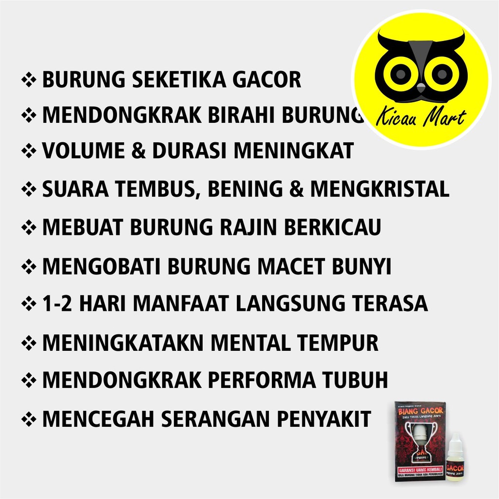 VITAMIN OBAT PENGGACOR SPONTAN BURUNG MURAI KACER PLECI KENARI BIANG GACOR SEMPATI POWER BIGACOR