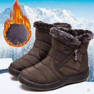  Sepatu  Boots  Ankle Wanita  Bahan Plush Hangat Anti  Air  