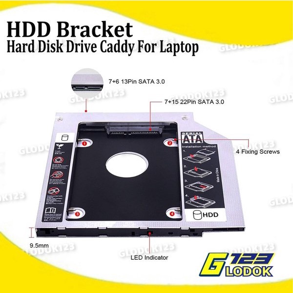 SSD HDD Second Caddy Slim 9.5mm 12.7mm Sata