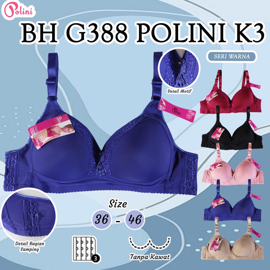 BEE - Bra Bh Wanita Push Up Tanpa Kawat Bh Jumbo Premium Polini G388