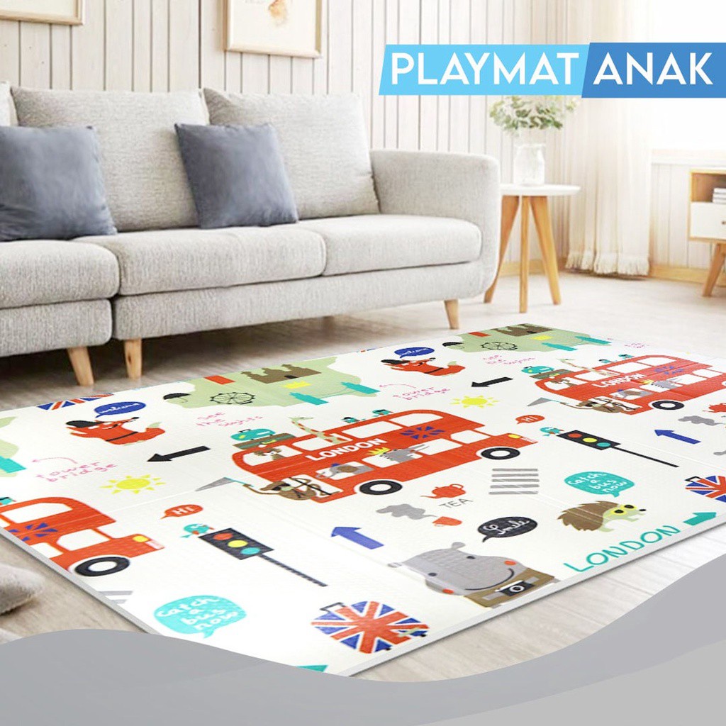 Foldable Carpet Tikar Premium Playmat Bayi XPE KARPET ANAK 200 x 180 x 1cm - TEBAL 6 MM