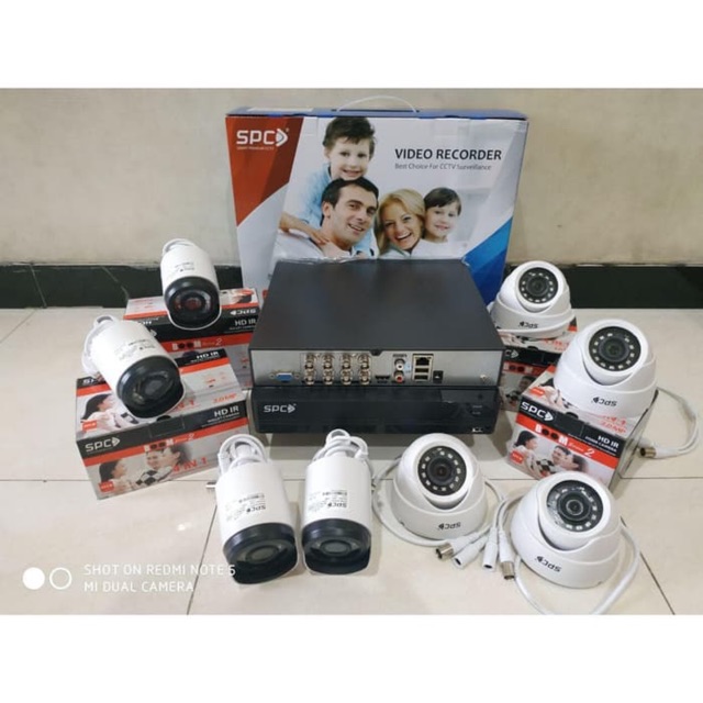 Paket CCTV SPC 8 Channel 1080p 2MP Lengkap Siap Pasang
