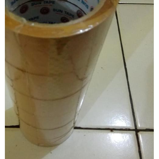 

☃ Lakban Coklat 2 inc isi 6 Rol - Lakban Plastik - double tape ◘