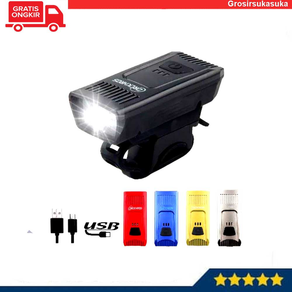 Lampu Depan Sepeda Rechargeable Bike Lights YC-1803