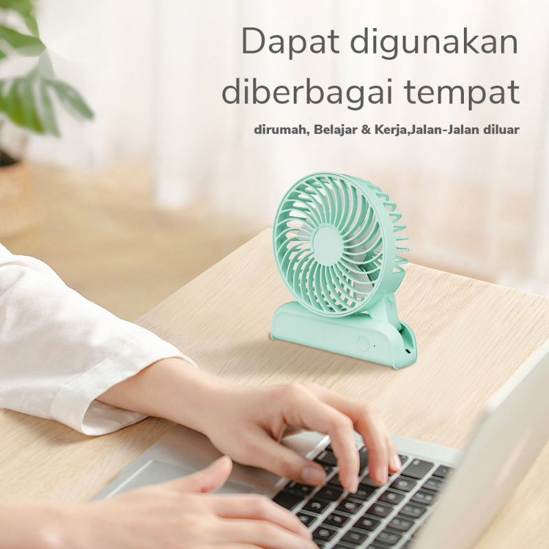 Kipas Angin Mini Portable Rechargeable Fan 3-Speed Adjustment Kipas Angin Genggam s9