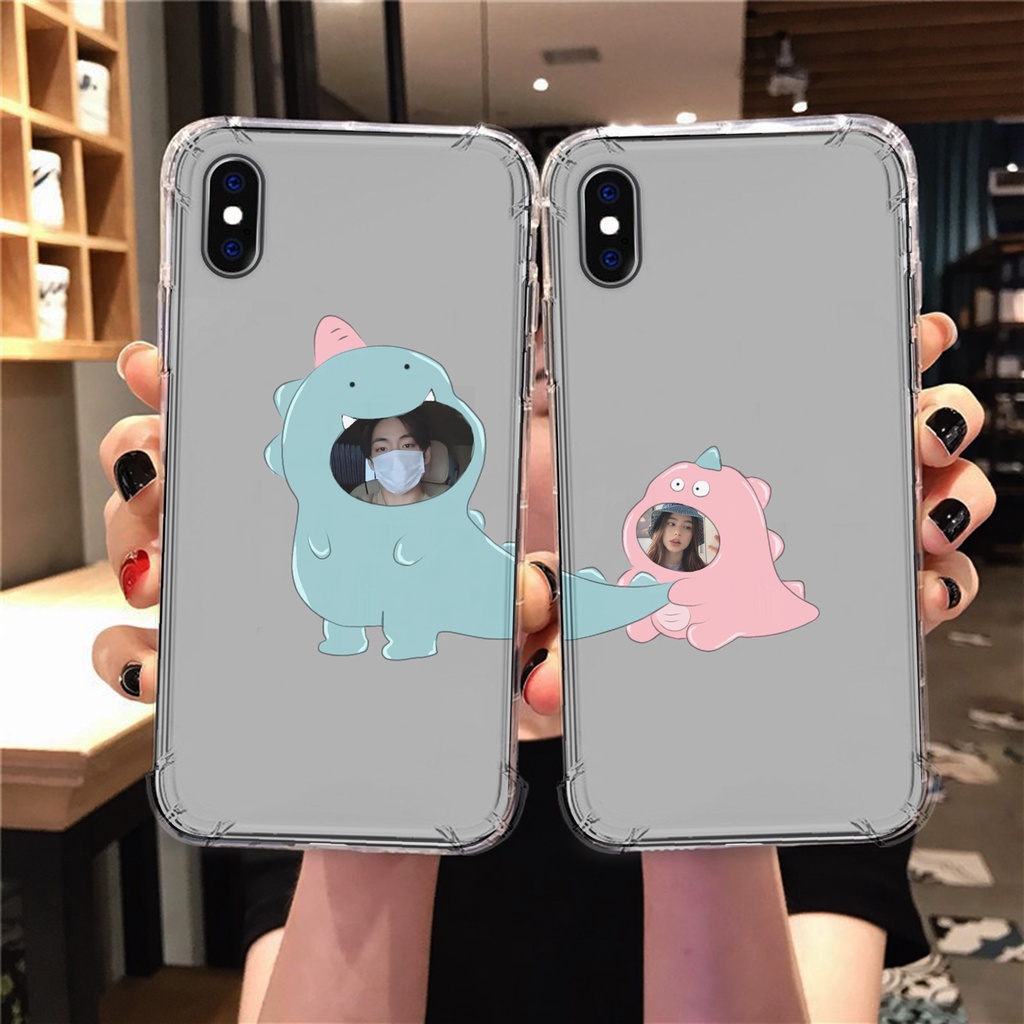 Case couple dino bisa pasang foto sendiri Casing custom couple for all type hp Softcase anticrack co