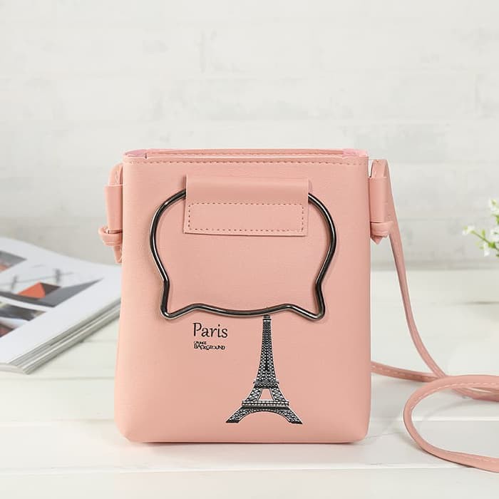Dijual S078 Dompet Tas Paris   Tas Slempang   Dompet Wanita Tali Panjang Diskon